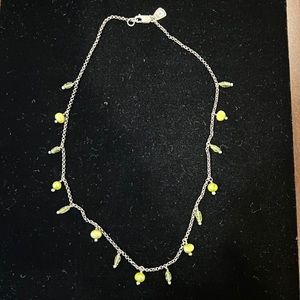 Silpada Silver Necklace with Lime Green and Olive Beads